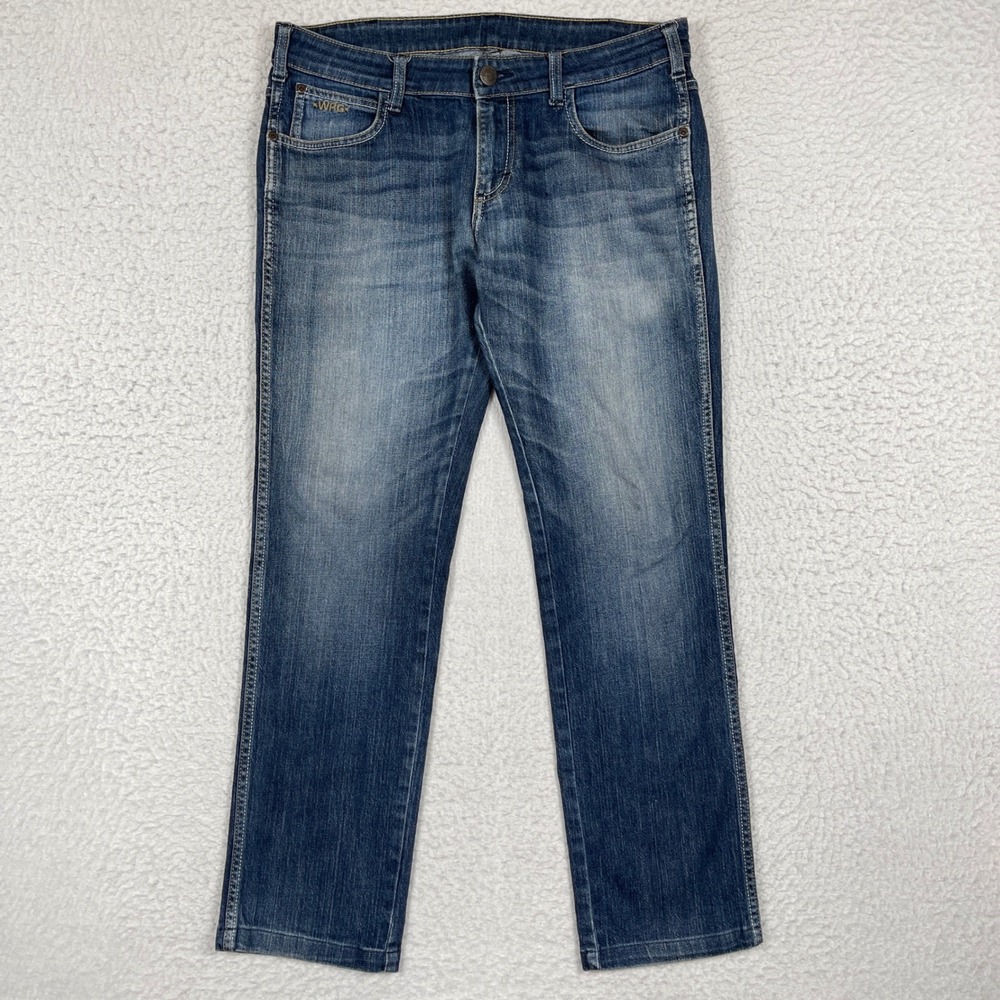 Wrangler Skanders‎ Jeans Mens 34 Blue Slim Straight Medium Wash Denim Pants